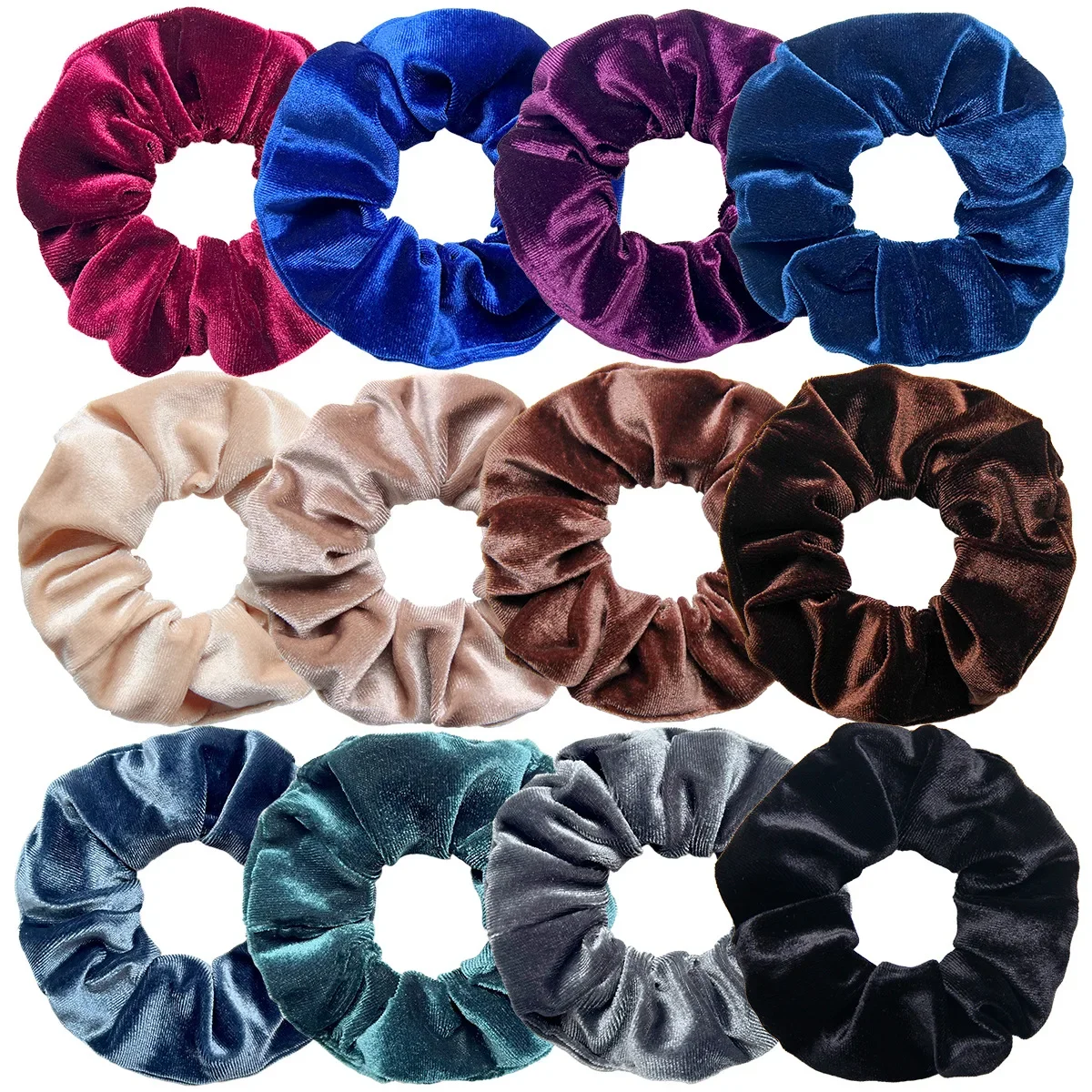 45 لون كبير خمر المخملية Scrunchies الفتيات مرونة العصابات الشعر ذيل حصان حامل العلاقات الأربطة المطاطية موضة النساء الملحقات #5