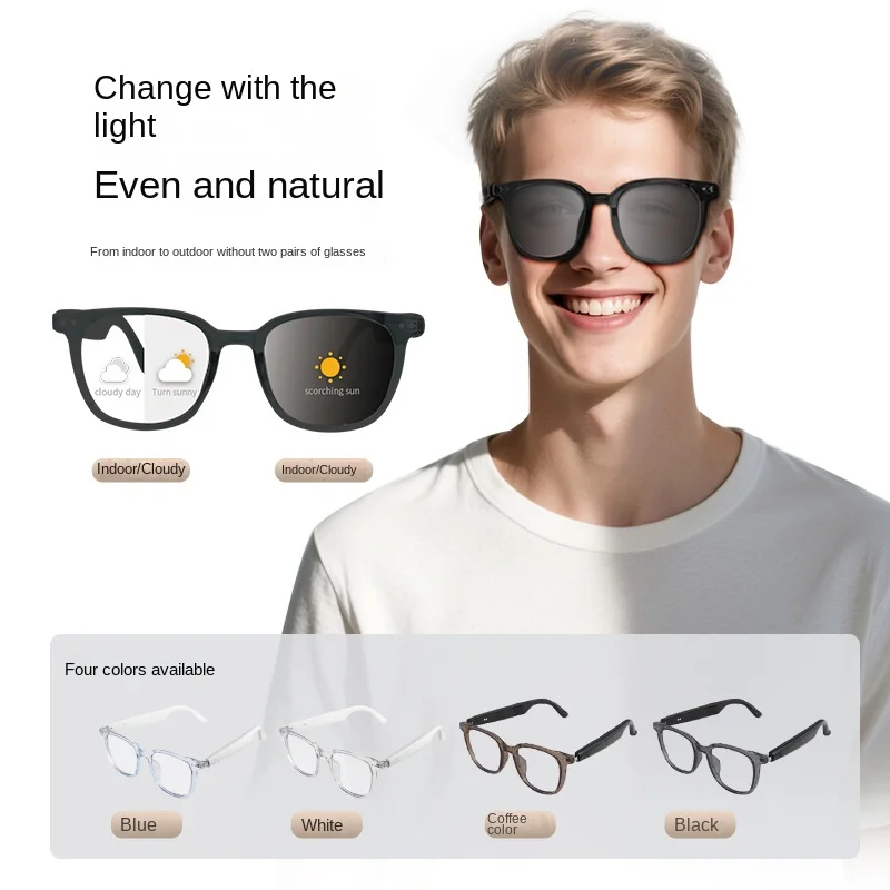 AI Translation Smart Glasses For Cycling Driving Listening To Music Calls And Photochromic Lenses For Indoor And Outdoor Use Hot image 3