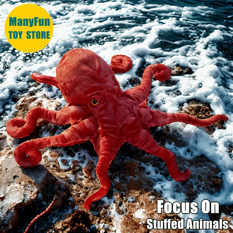 Octopus Plush Toy Realistic Squid Plushie Lifelike Inkfish Stuffed Animal Ocean Monster Simulation Soft Doll Collectors