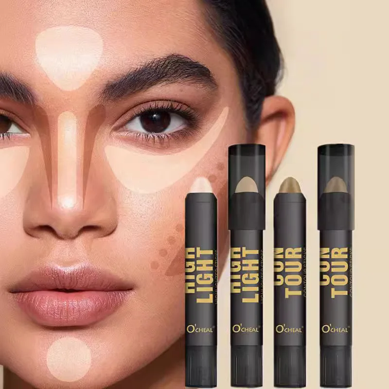 Professioneller Contour Stick Highlighter Concealer Seidenraupen-Nasenschatten-Make-up-Stift zur Gesichtsformung und Hervorhebung von Kosmetika