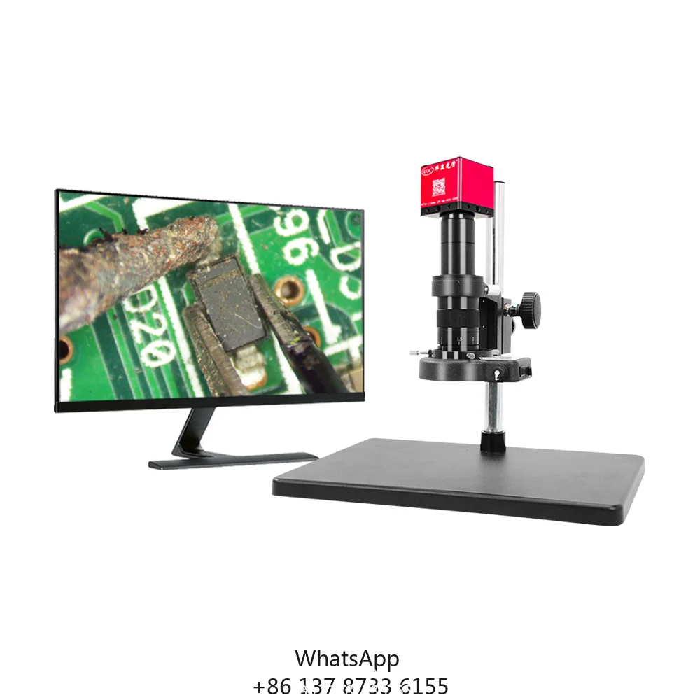 EOC Microscope Monocular Optical Zoom LED 2K LCD Screen Measuring Video Digital Microscope Mobile Repair Camera