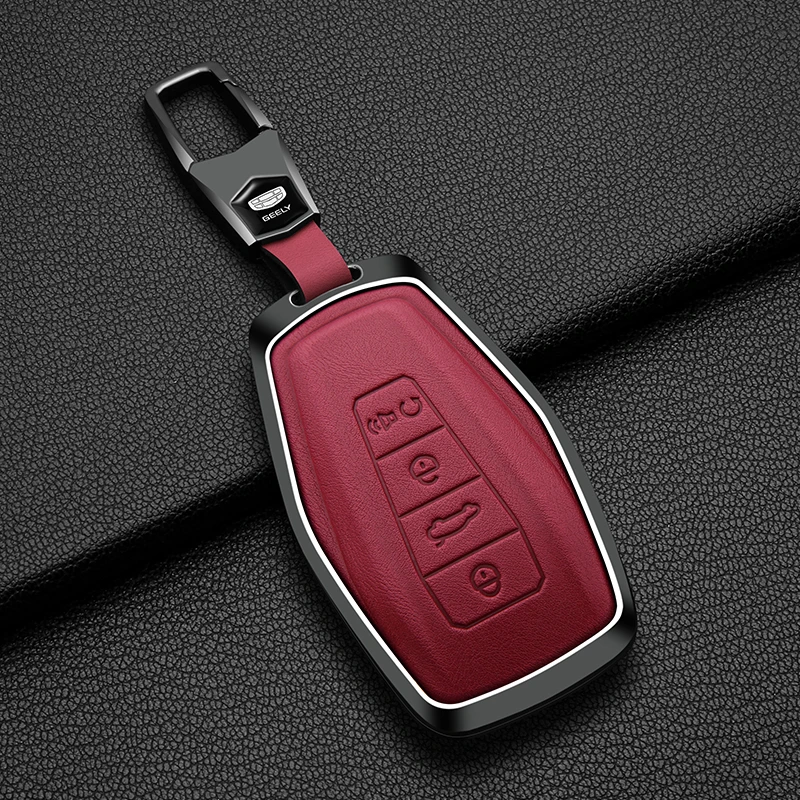 Key Fob Case Full Protection Shockproof For Geely Monjaro Coolray Emgrand Preface Okavango Premium Zinc Alloy Car Accessories