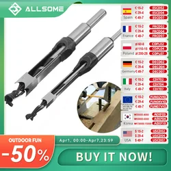 ALLSOME 10mm/16mm Square Hole Saw Auger Drill Bit Mortising Chisel Auger Drill Bit WoodWorking Tool HT1296-1298