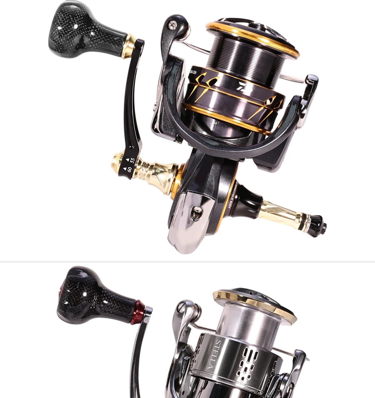 HEIGHTEN Kohlefaser-Einhandgriff für Angelrollen, DIY-Ersatzteil für Baitcasting- und Spinnrollen, Angelzubehör – Detail 14