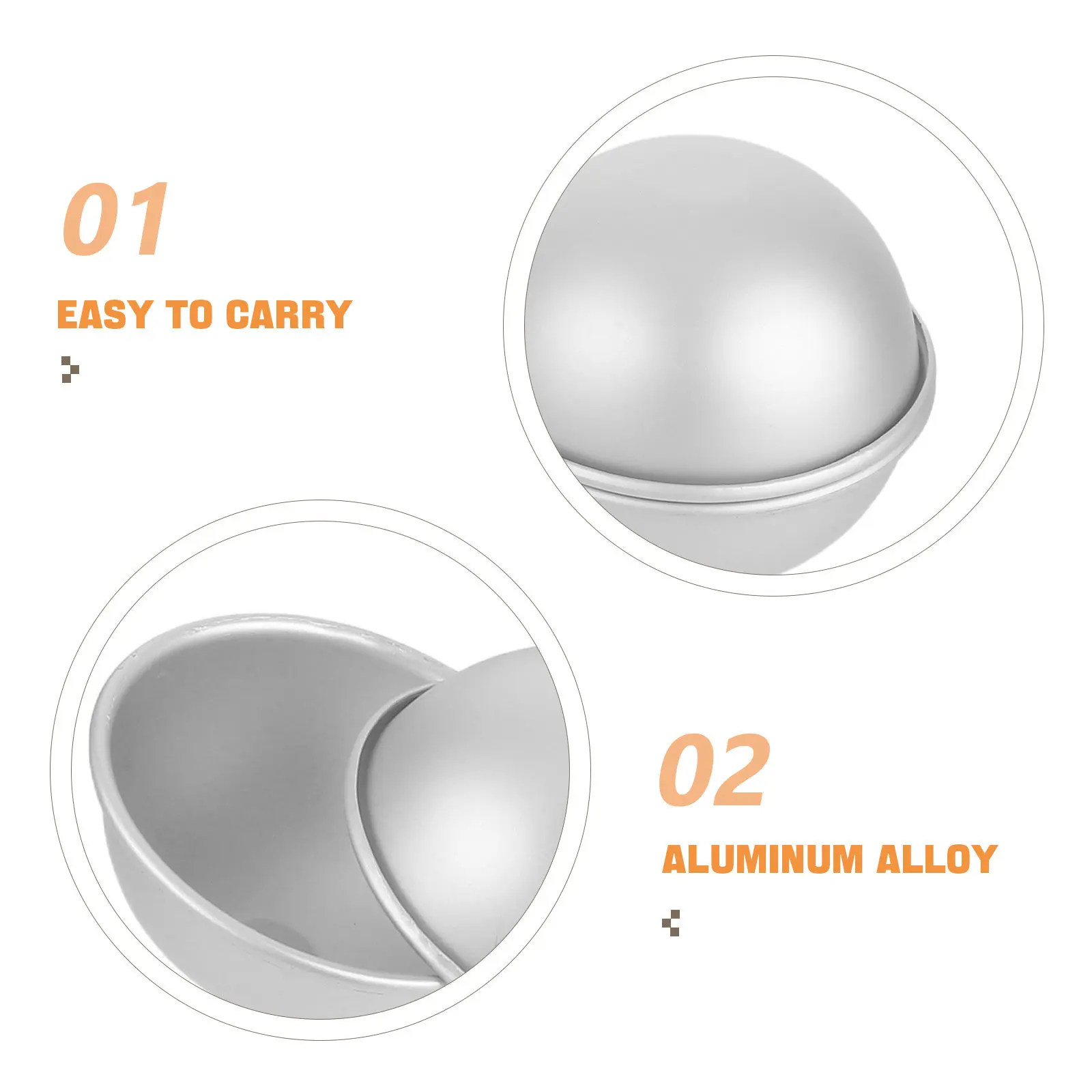 10Pcs Aluminum Alloy Hemisphere Cake Mold Half Ball Baking Pan Creative DIY Dessert Kitchen Supply Semicircle Pastry