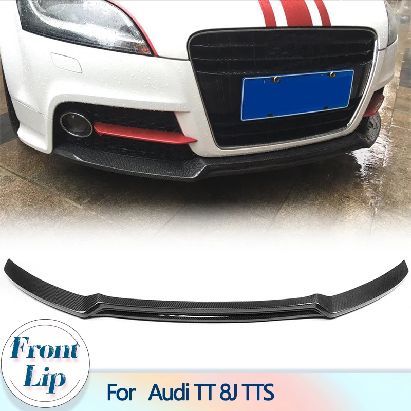 Carbon Fiber Car Front Bumper Lip Spoiler for Audi TT 8J 2 Door Coupe 2013 2014 TTS Convertible 2008-2013 MK2 Front Lip Spoiler