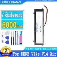 High Capacity Replacement Backup Battery 6000mAh  For DERE V14s V14 Air Notebook 10 PIN 8 Wire Plug