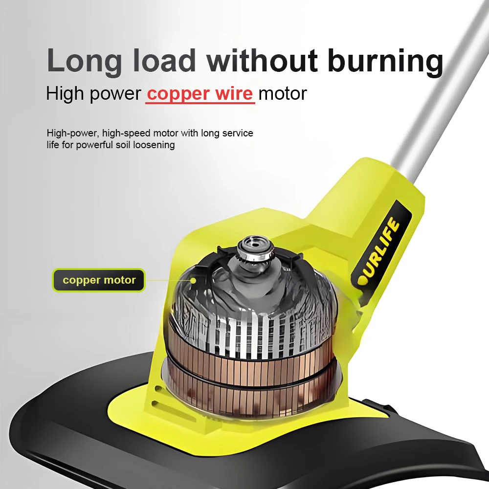 Electric Loosening Machine Lithium Mini Tiller Household Digging Turning Machine Weeding Trenching Rotary Tiller Electric Hoe