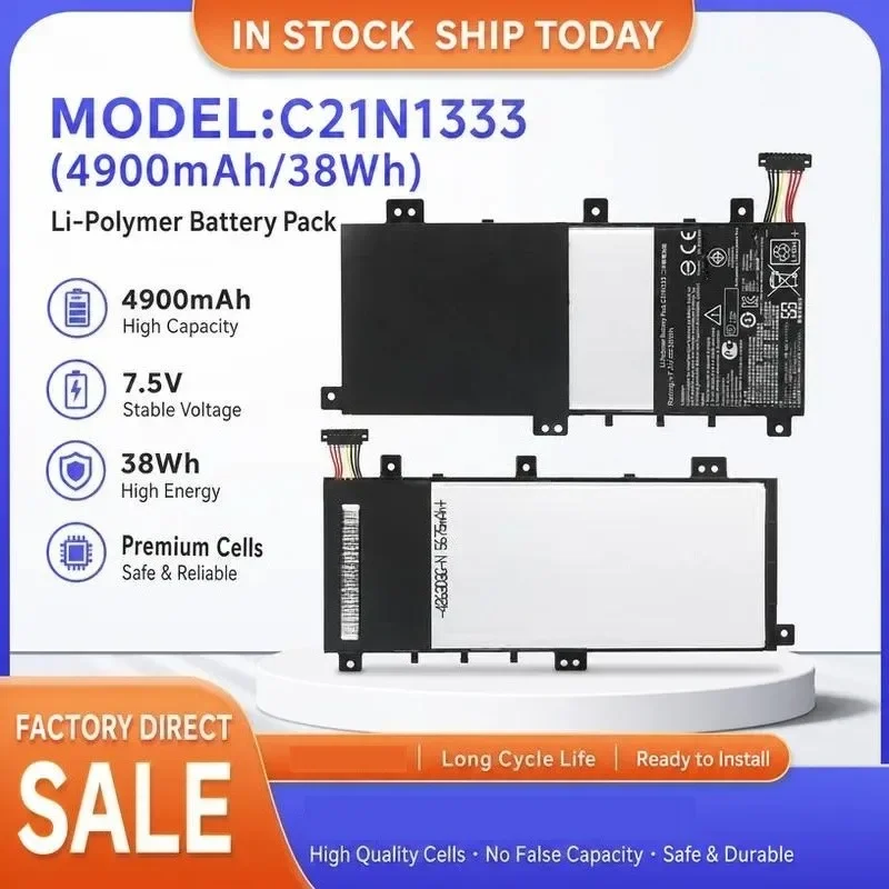 [NEW] 7.5V 38Wh C21N1333 Laptop Battery for ASUS for TP550LA TP550LD R554L X454 Li-ion Battery Pack
