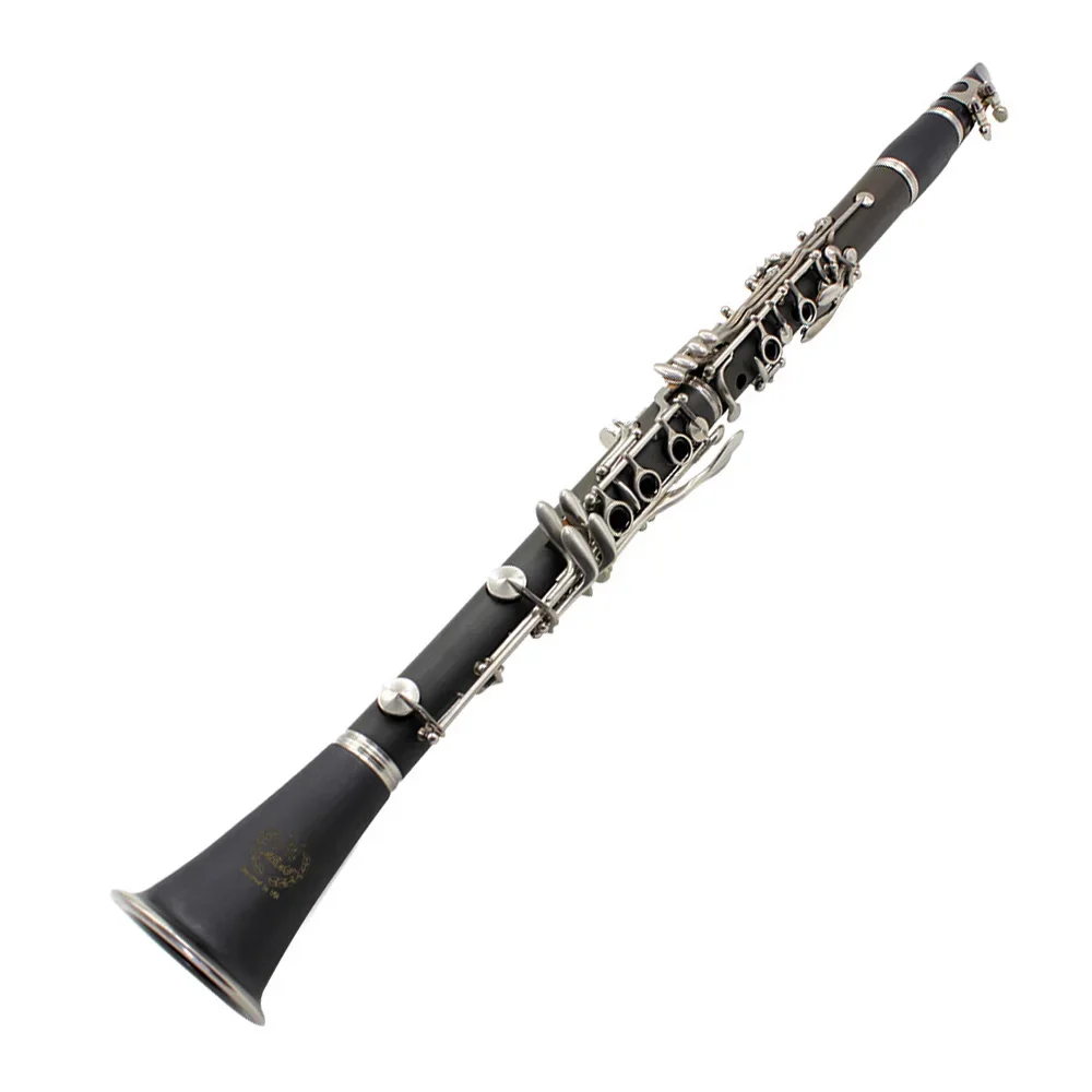 Clarinete M MBAT, tubo negro de Metal de 17 teclas, instrumento de alta gama para examen/prática/rendimiento, duradero dedicado con Clip de lengüeta para cabeza