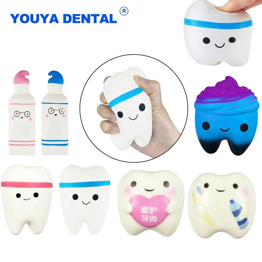 

Dental Teeth Shape Model Dentist Gift Kawaii Slow Rebound Hand Spinner Stretchy Relax Tooth Model