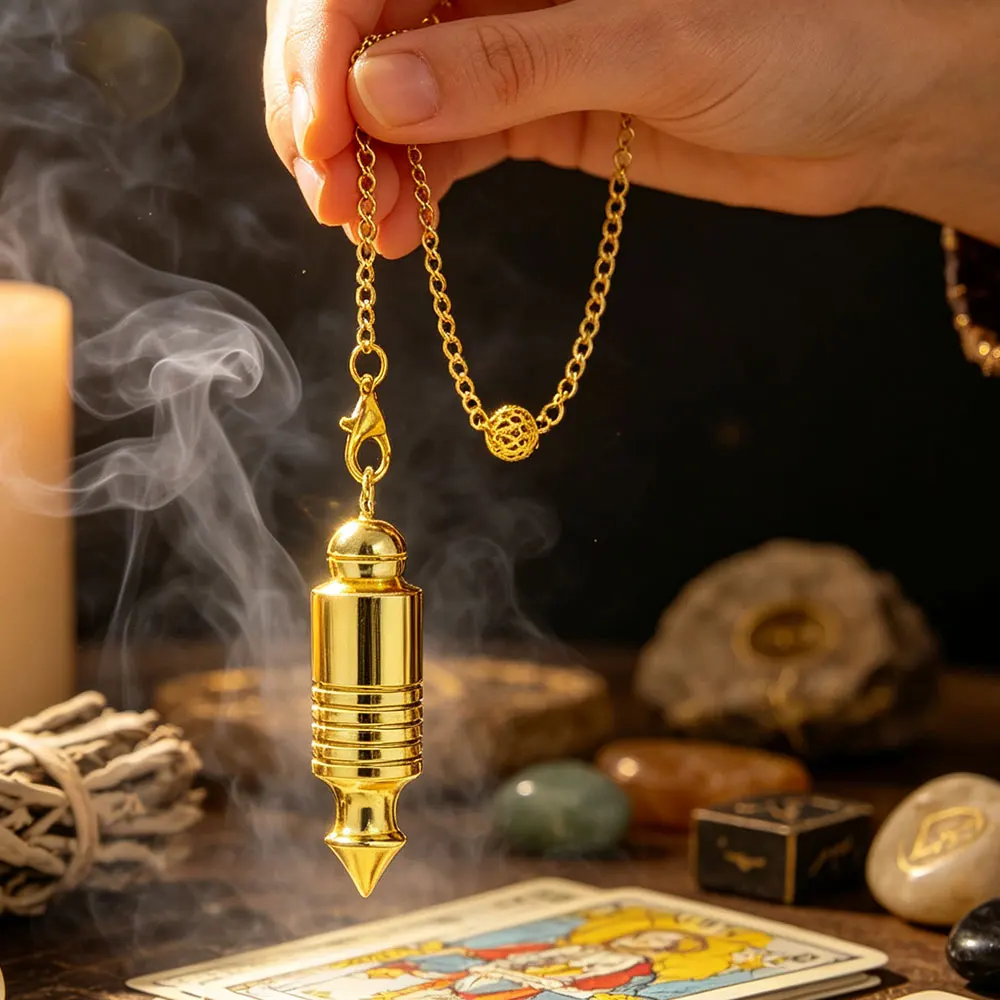 Openable ISIS Metal Pendulum for Witch Divination Dowsing Copper Pendulum Tool Spiritual Pendulo Heavy Pendant Bronze Pendulum