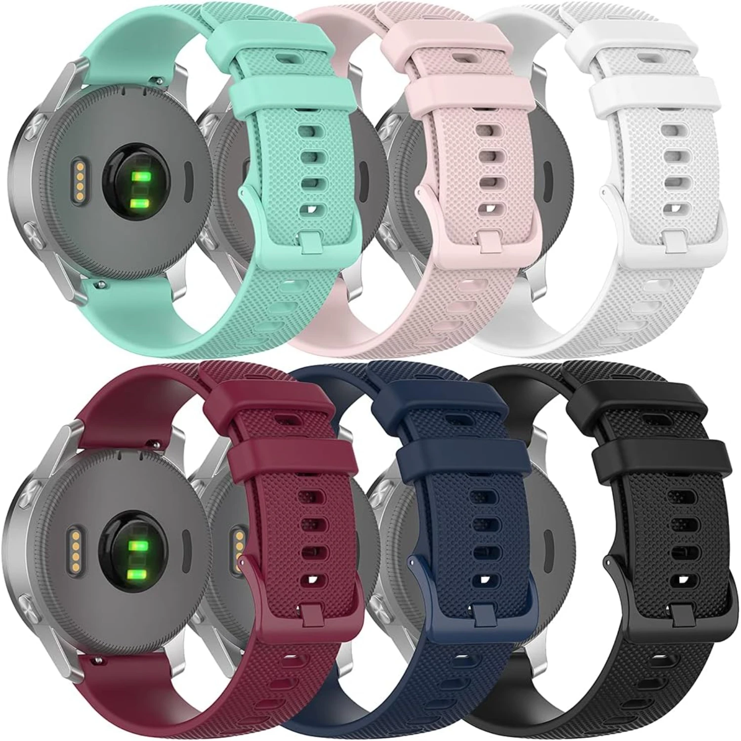 Enhance your comfort and style with these soft, waterproof, and comfortable silicone sport bands! This 6-pack of adjustable repl