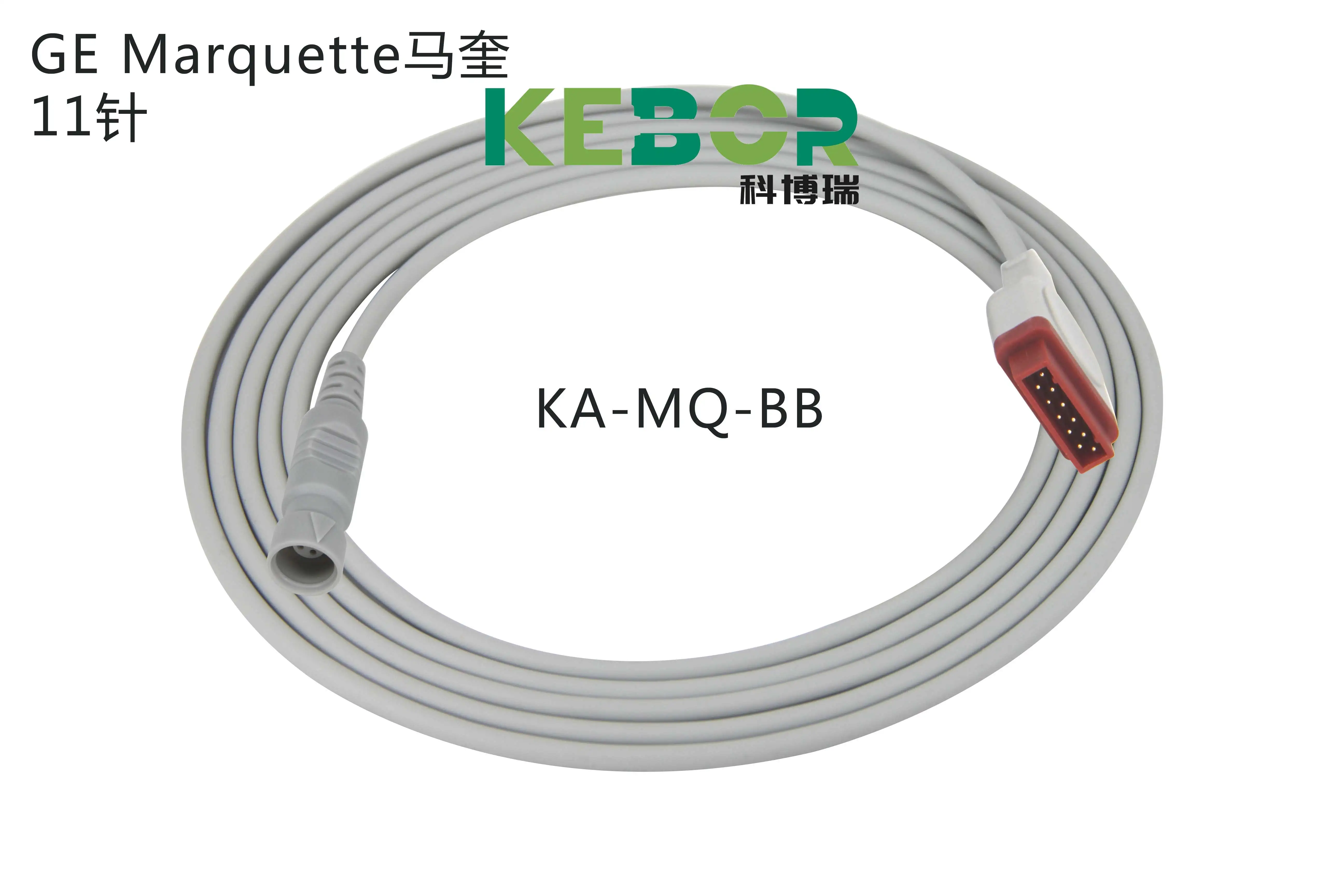 مناسبة لكابل ضغط الدم الغازي Marquis GE11-pin IBP، والنقل إلى Beida/Braun وكابلات استشعار الضغط الأخرى