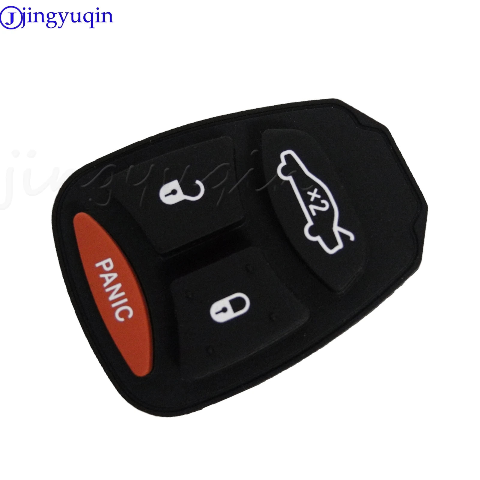 

jingyuqin 10pcs Remote Key Shell For Dodge Jeep Chrysler 300 Aspen Charger Magnum Fob 4 Button Auto Keychain Car Keys Case Cover