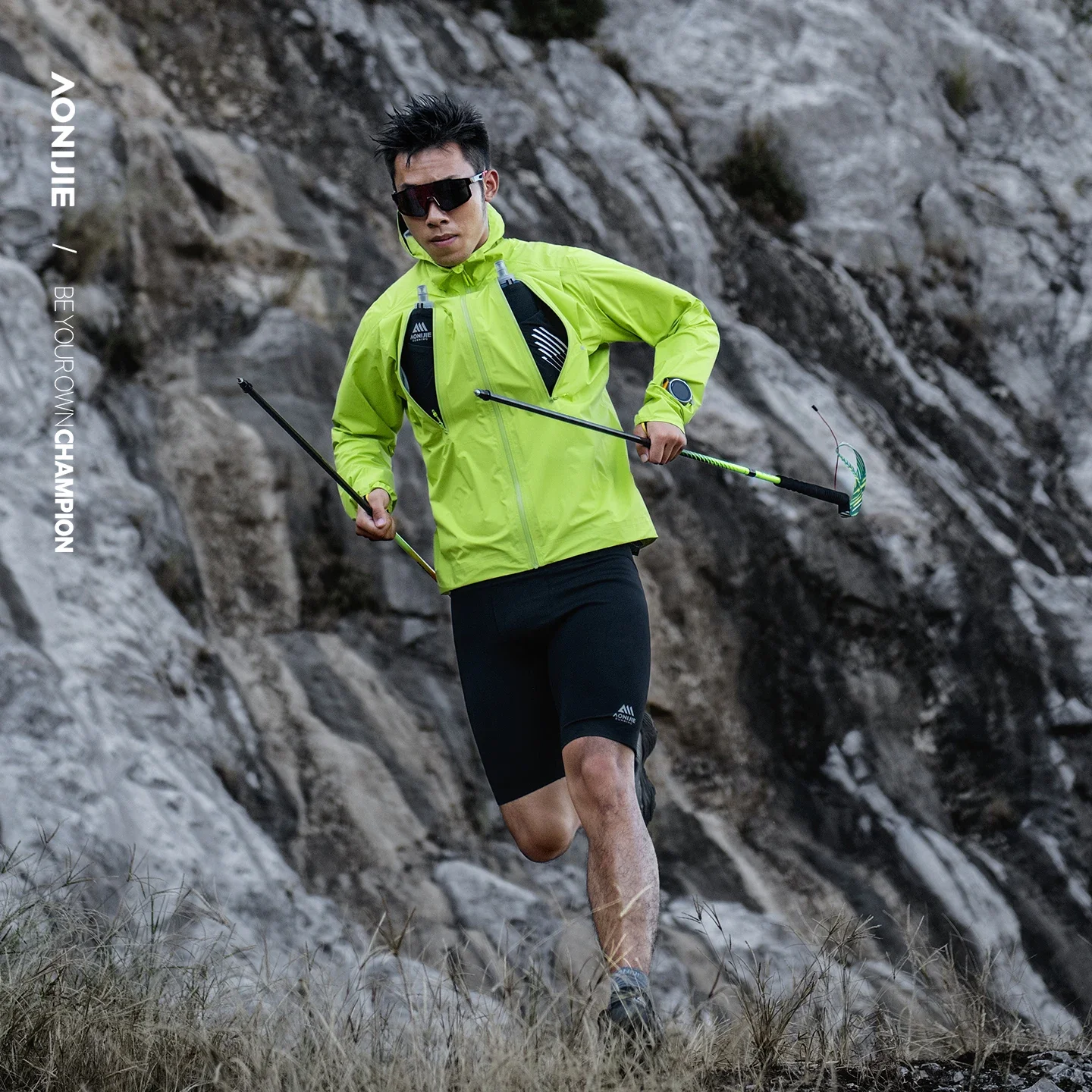 Aonijie Marathon Jacket Trail Run Sports Breathable Waterproof Windproof Outdoor Coat Camping Hiking Fully Laminated for Men