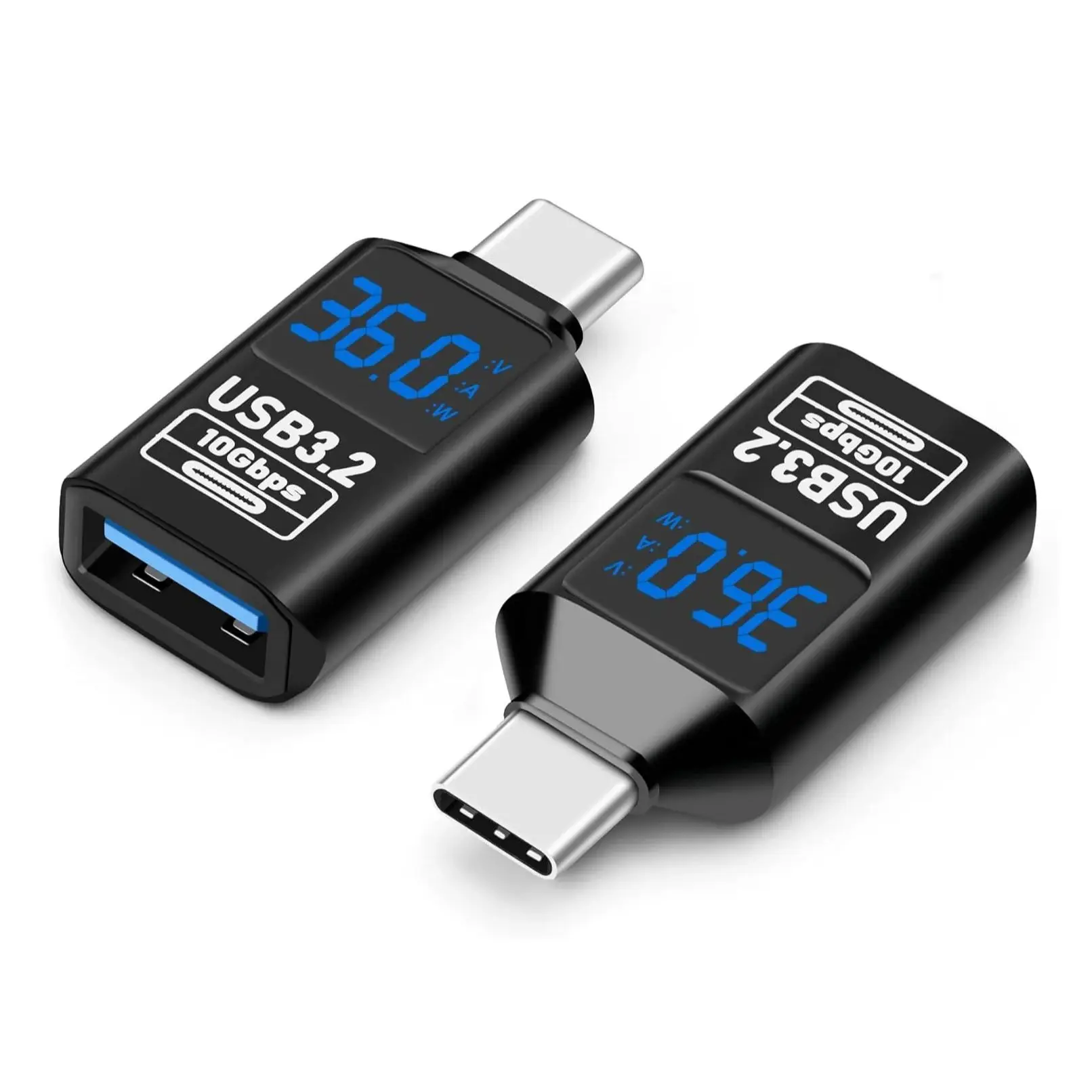 

Адаптер USB 3.2 C «папа» на USB-A «мама» OTG, 10 Гбит/с, 36 Вт, быстрая зарядка с цифровым дисплеем мощности, совместимый с ноутбуком, планшетом