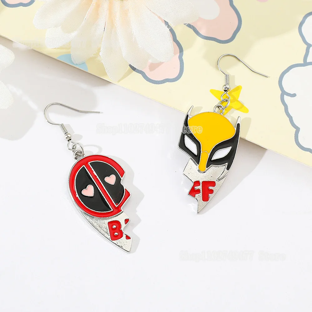 Boucles d'oreilles pendantes Deadpool et Wolverine pour femmes, boucles d'oreilles en alliage, accessoires pendentif, sourire, héros, escales, mode, bijoux cadeaux, 3