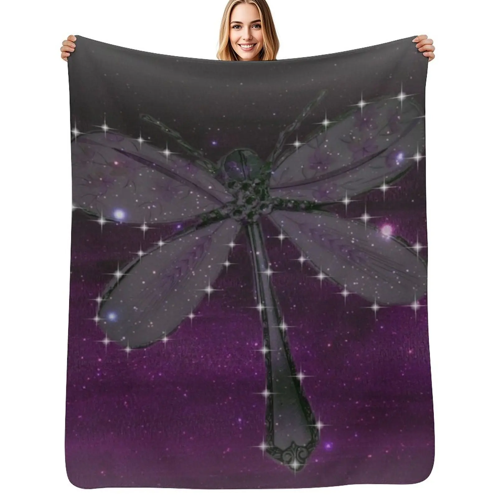 

DRAGONFLY ANGEL Throw Blanket Soft Plaid for winter Softest Thermals For Travel Blanket