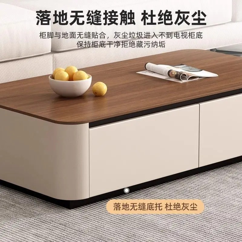 

Log TV coffee combination living room home storage platform 2025 new explosion light floor TV