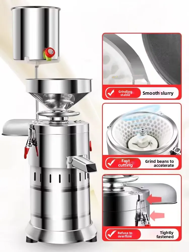 220V Commercial Automatic Soy Milk Maker Machine Large Capacity BPA-Free Stainless Steel, for Breakfast Shop/Home Use