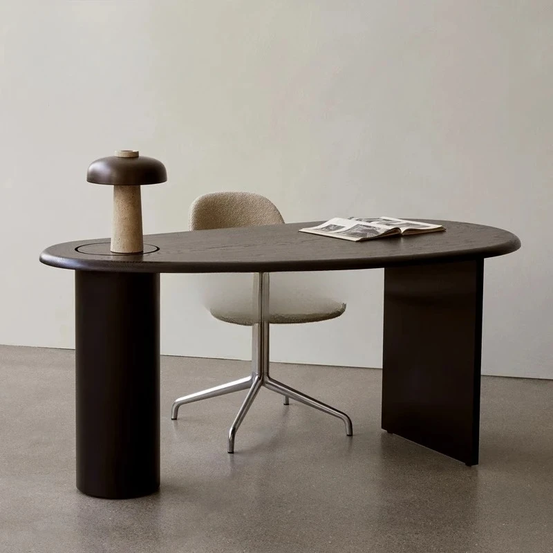 

French desk medieval special-shaped curved solid wood computer desk