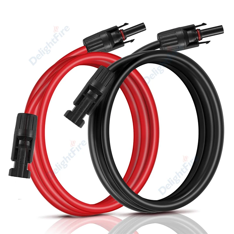 Solar Panel Cable 1/3/5/10m 2.5/4/6mm² Red Black Photovoltaic Wire Single Double Ends Solar Extension Cable with Connectors