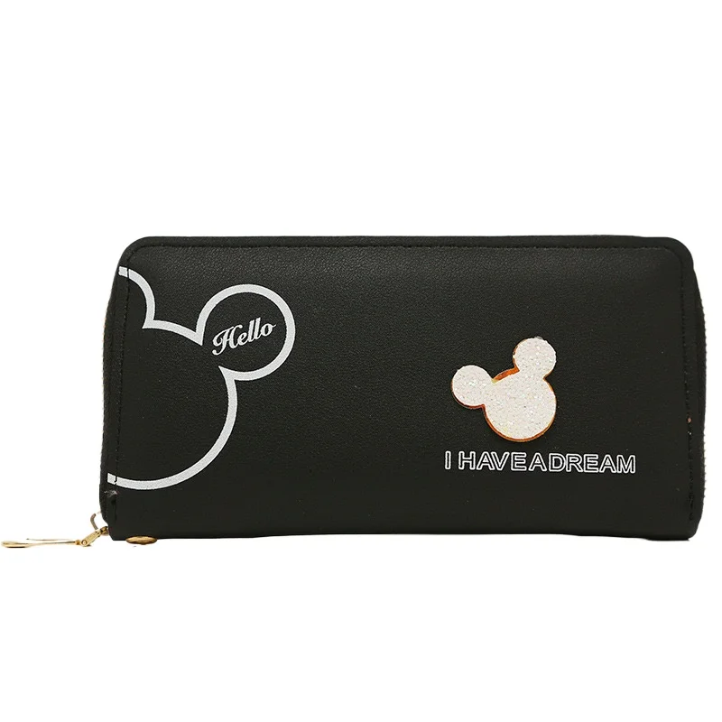 Disney Mickey mouse Small wallet lady short zipper tassel key coin purse student wallet Minnie card holder Coin Purses