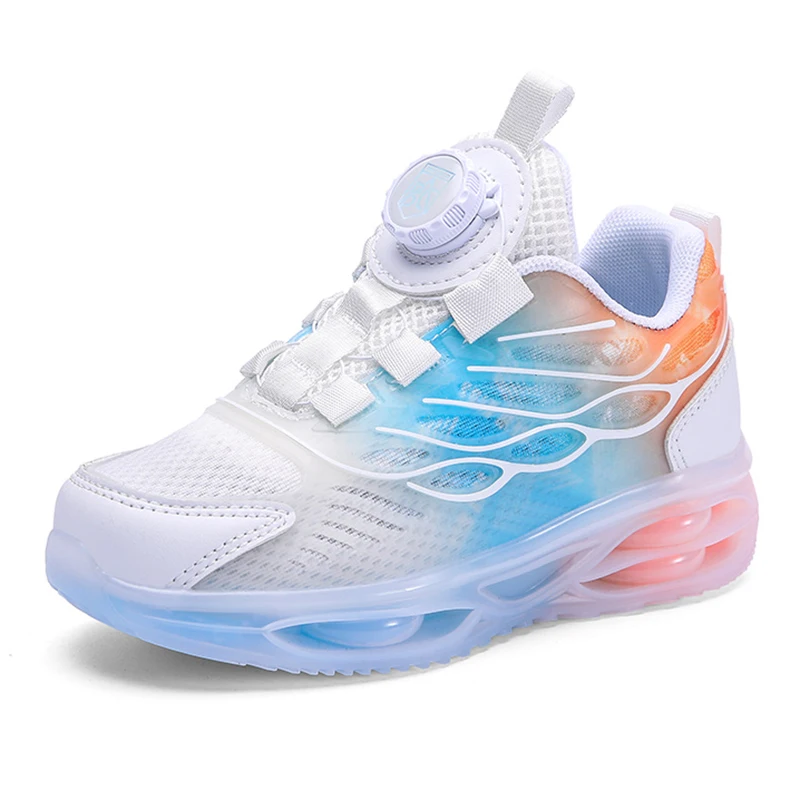 

Fashion Children's Sports Shoes Spring Mesh Breathable Boys' Casual Shoes Rotating Button Wear-resistant Girls' Running Shoes