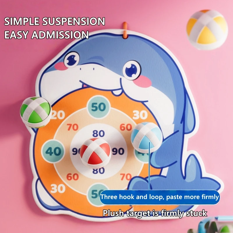 Cartoon Walvis Kleverige Bal Gooi Speelgoedset Kinderen Schieten Bal Gun Dartbord Doel Zachte Kogel Indoor Outdoor Sport Spel Speelgoed