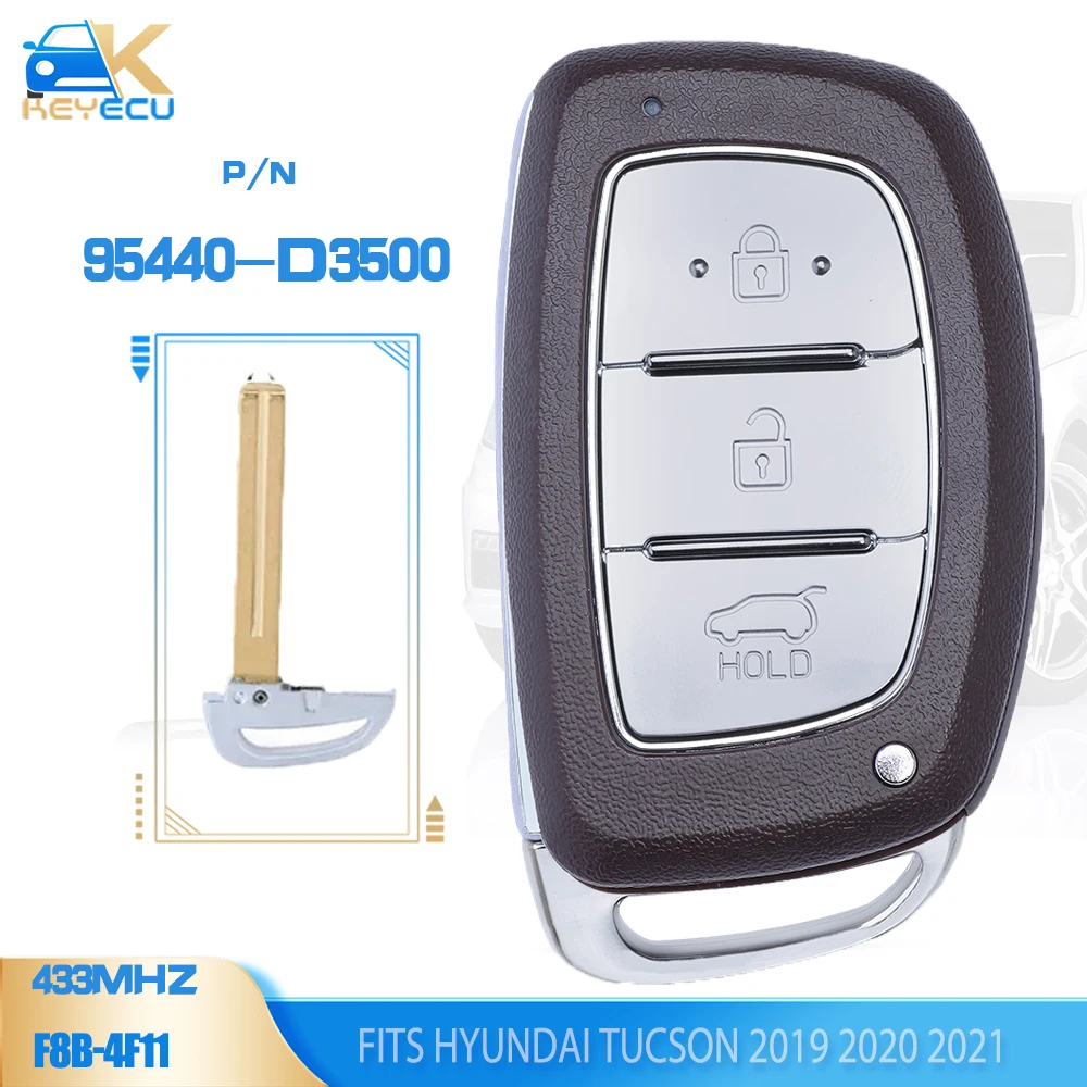 

KEYECU 95440-D3500 433MHz ID47 Smart Remote Key Fob for Hyundai Tucson 2019 2020 2021 Keyless-Go F8B-4F11