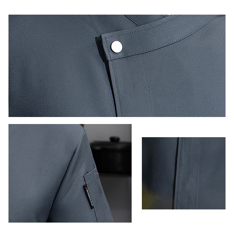 Abbigliamento da cuoco professionale uniforme da cucina servizio industria ristorazione giacca Costume da cucina panetteria, bar, camicia estiva da cameriere caffetteria