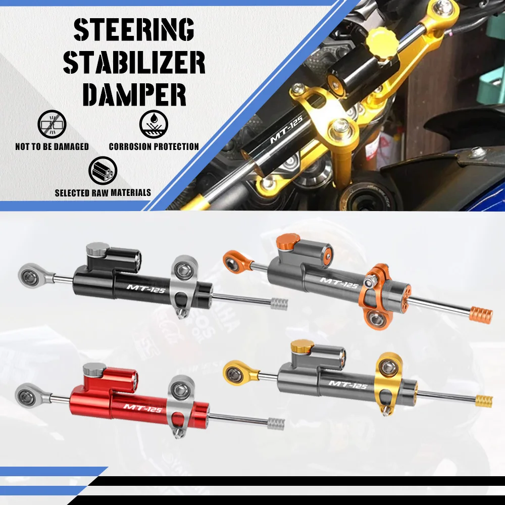

For YAMAHA MT125 MT 125 MT-125 2014-2020 2021 2022 2023 Universal Aluminum Motorcycle Damper Steering Stabilize Safety Control