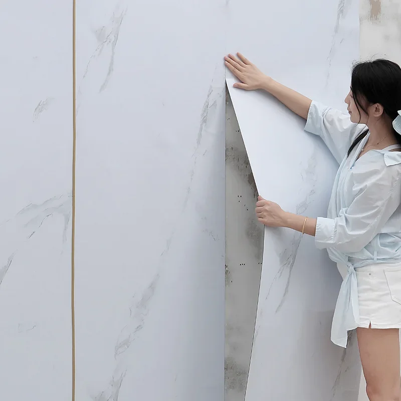 Thickened Self-adhesive Marble Grain Floor Stickers 40CM SXP Waterproof Anti-Slip Wear-Resistant Home Decoration Floor Stickers