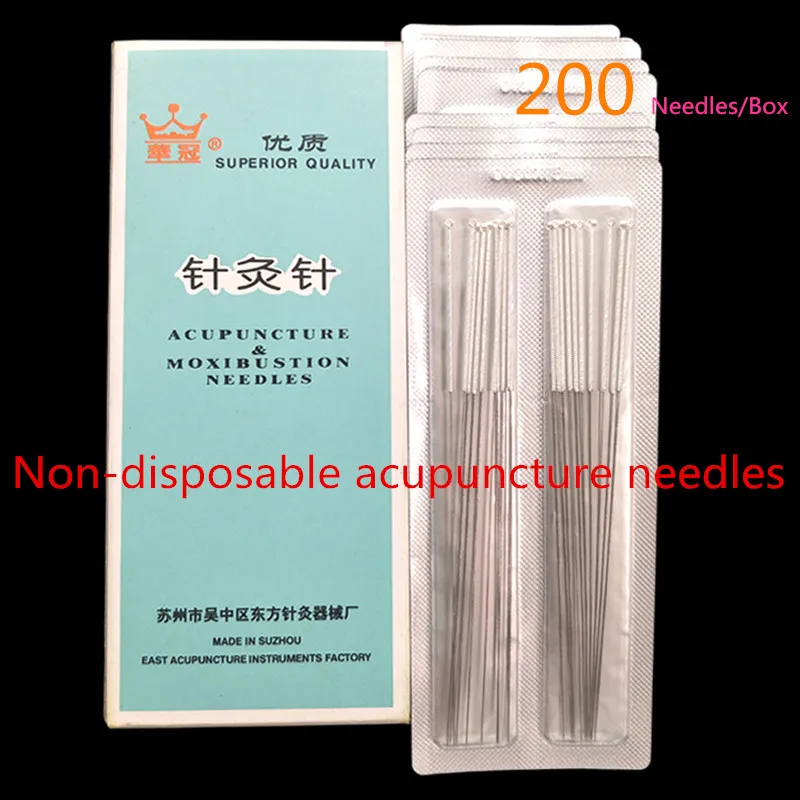 

200 pcs Non-Disposable Sterile Acupuncture Needle Reuse Silver Handle Beauty Massage Needle Health Care Massager