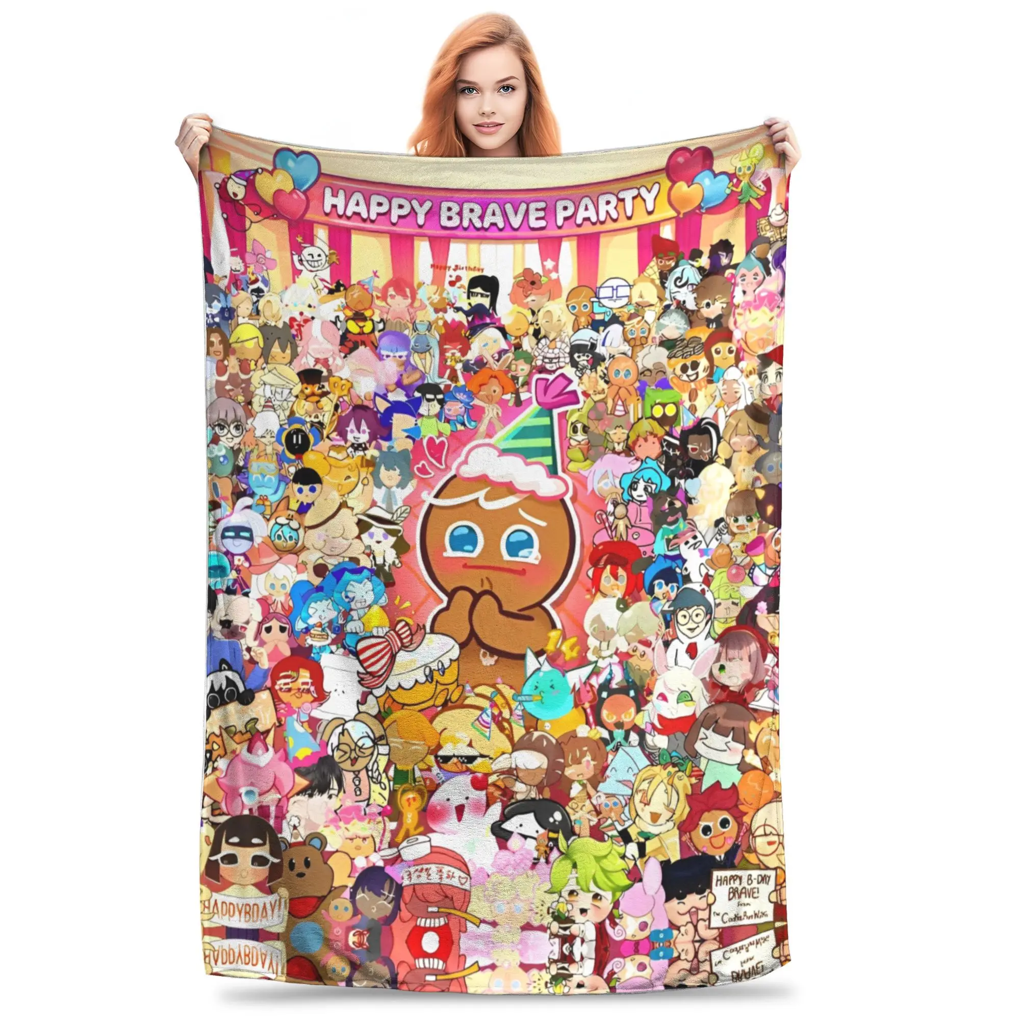 Brave on X-Cookie Run Kingdom Blankets Fleece  Lightweight Throw Blankets for Bedroom Sofa Bedroom Quilt