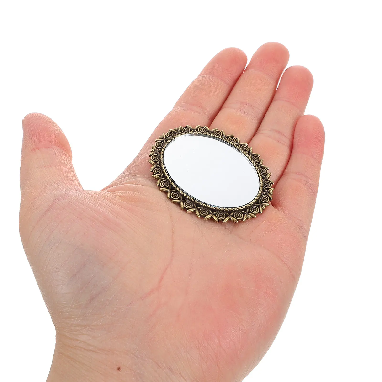 

4Pcs Vintage Miniature Oval Mirrors for Dollhouse Accessories DIY Scene Layout Mini Mirror Furniture Bedroom Bathroom Decor