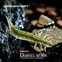 RAVENCRAFT DAMSEL-WORM 2.2/2.7/3.2inch 14/12/10pcs Floating SoftLure Contest-Mode Hyper Quality Creature Artificial Fishing Bait