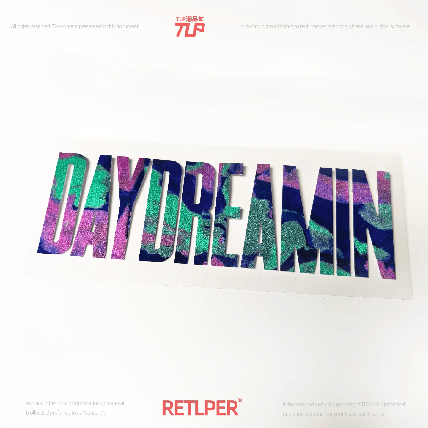 RETLPER Holle Auto Sticker Daydream Serie Camouflage Blauwe Lucht Witte Wolken Zee Water Engelse Artistieke Lettering Sticker