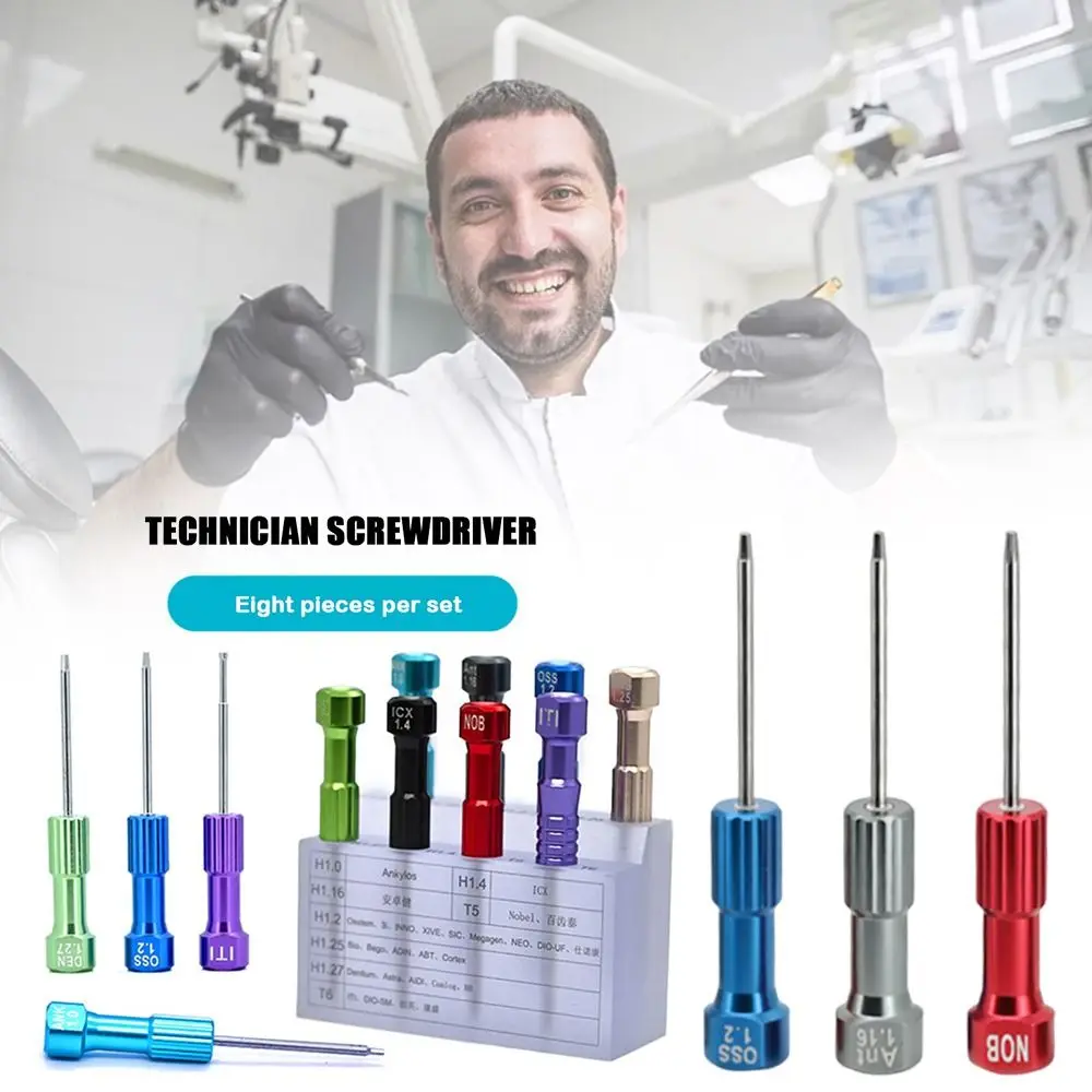 6.2cm Technician Screwdriver Multiple Color Stainless Steel Micro Screwdriver DIY Implant Dentist Instrument Dental Laboratory