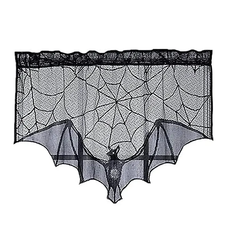 Tovaglia di Halloween Runner da tavolo creativo pizzo nero ragnatela camino Mantel sciarpa forniture per feste decorazione