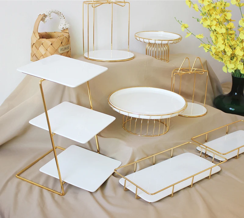 

Трехуровневый поднос для десертного торта, керамическая обеденная тарелка, домашнее блюдо для хлеба, посуда, блюдо для завтрака, ресторан, посуда для отеля