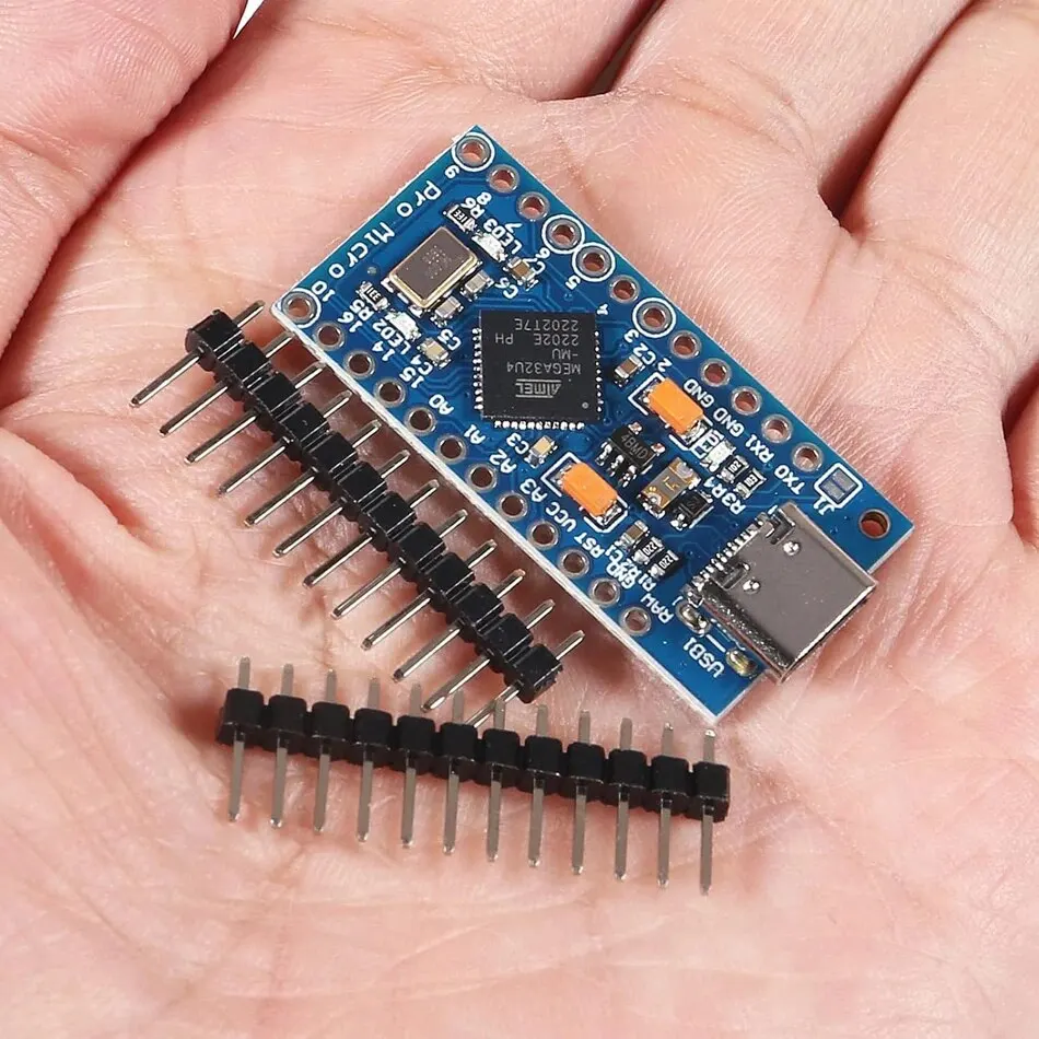 Pro Micro ATmega32U4 5V/16MHz Module Board, Replace with ATmega328 Pro Mini Compatible with Arduino with 2 Row Pin Header