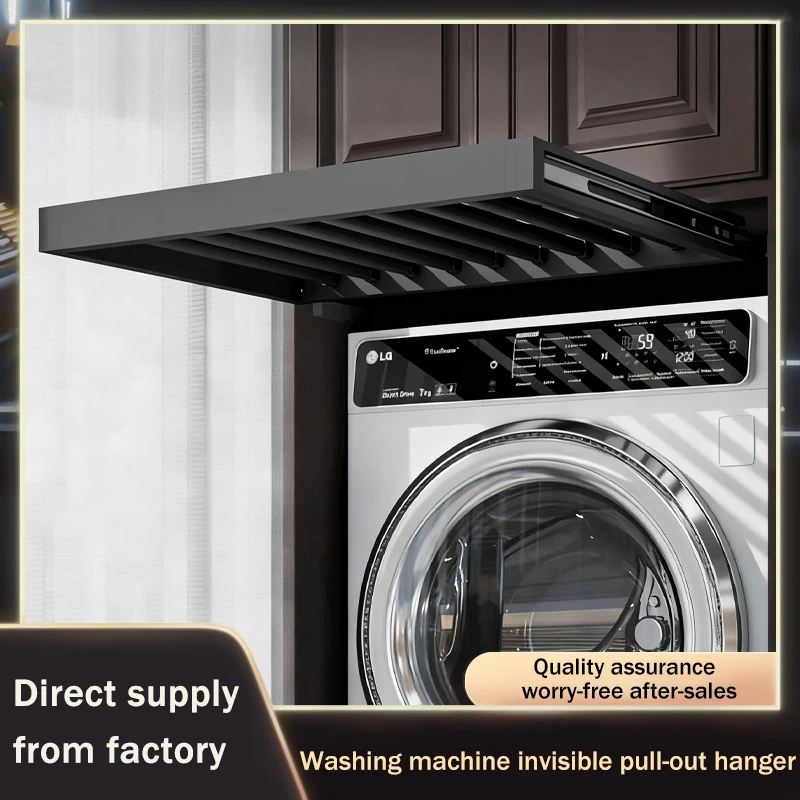 

Pull Out Drying Rack Above Washing Machine Retractable Hidden Laundry Storage System With Sliding Track For Pants Hanging