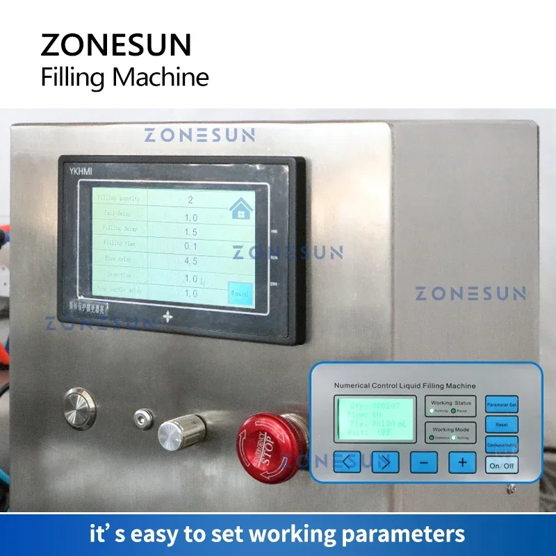 ZONESUN ZS-DTMPZ1 Automatic Digital Control Bottle Liquid Filler Machine Water Juice Magnetic Pump Jar Vial Conveyor Packaging