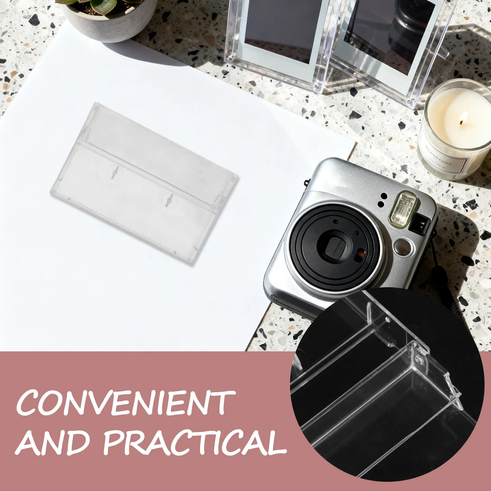 8Pcs Transparent Cassette Tape Storage Boxes Dustproof Organizer Case Compact Stackable Size 4.3x2.8x0.7 for Music Tape