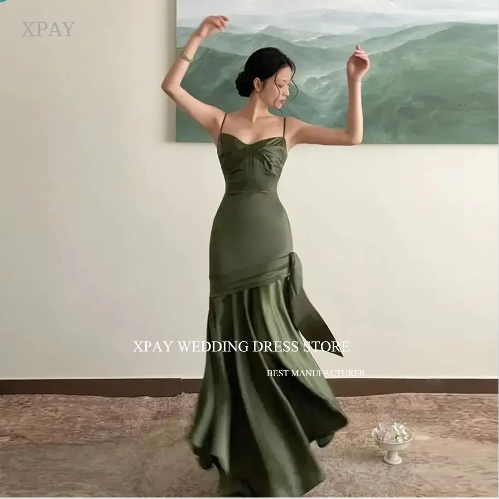 

XPAY Jasper Prom Gown Spaghetti Straps Sheath Draped Evening Dresses Simple Elegant Party vestidos de festa Custom Made