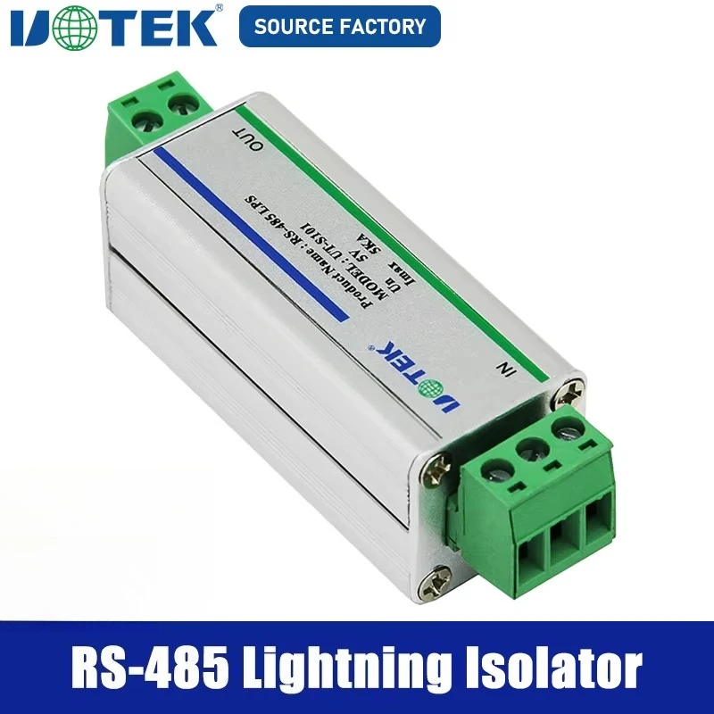 UOTEK Industrial Grade RS-485 Lightning Arrester Isolator Module ESD Surge Protector Level 4 IP30 5KA UT-S101