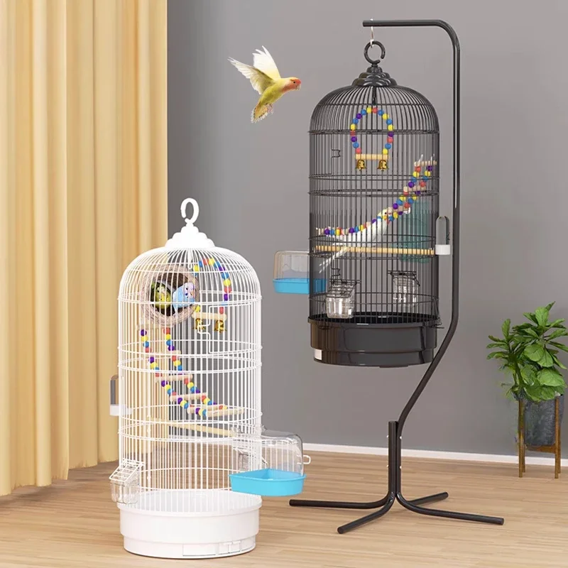 

Клетка для птиц, клетка для попугая, тигровая кожа Xuanfeng, специальная большая круглая металлическая роскошная домашняя вилла Daquan, маленькая клетка для скворец