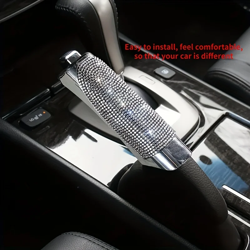Handbrake Grips Universal Crystal Car Handbrake Covers Anti-slip Auto Gear Shift Collars Diamond Bling Accessories Interior